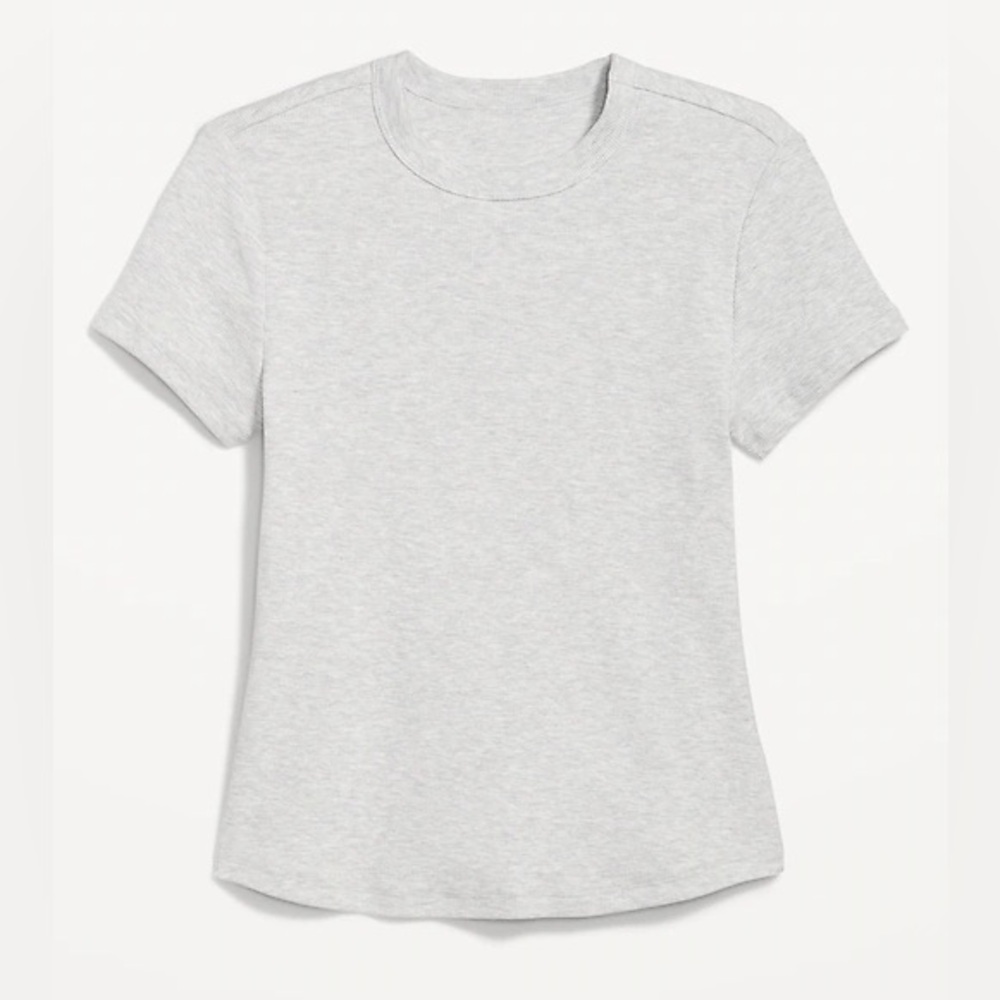 Ribbed Heather Grey Tee Shirt